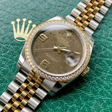 Load image into Gallery viewer, Rolex 36mm Datejust 116243 - Factory Diamond Bezel with Chocolate Floral Dial
