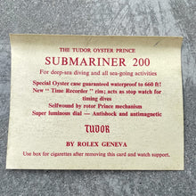 Load image into Gallery viewer, Early Vintage Rolex Tudor cigarette card
