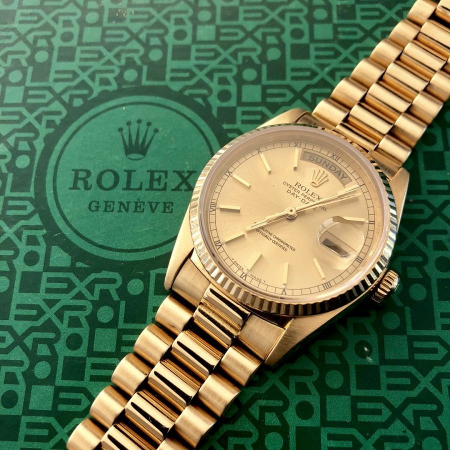 36mm Mens Rolex President 18038 Yellow Gold
