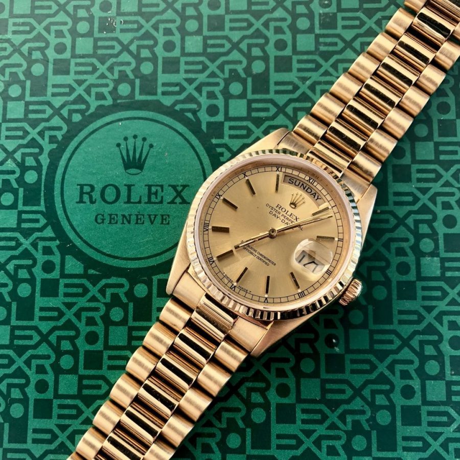 36mm Mens Rolex President 18038 Yellow Gold