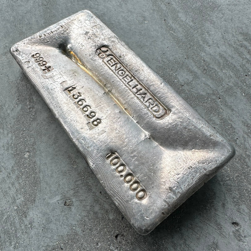 Vintage Engelhard 100oz Poured silver bar