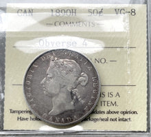 Load image into Gallery viewer, Canada Key Date 1890-H 50 Cents ICCS VG-8

