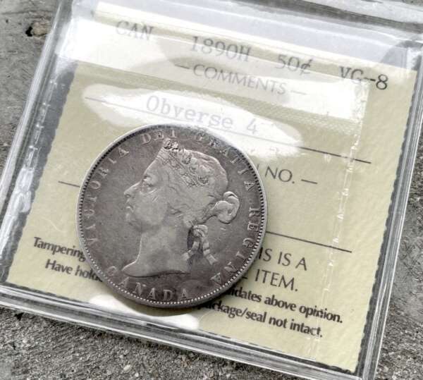 Canada Key Date 1890-H 50 Cents ICCS VG-8