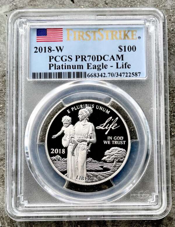2018 $100 Platinum Eagle Life PCGS PR 70 DCAM Proof - First Strike