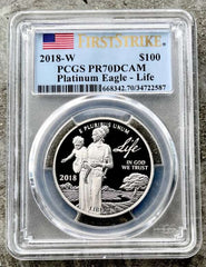 2018 $100 Platinum Eagle Life PCGS PR 70 DCAM Proof - First Strike