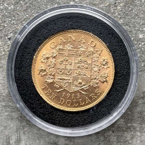 1913 Canada Gold $10 Coin - Premium Gold Label Bank of Canada Hoard