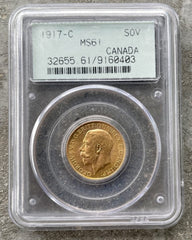 Canada 1917-C Sovereign Gold Coin PCGS MS-61