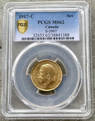 1917 Canada Gold Sovereign Coin - PCGS MS 62