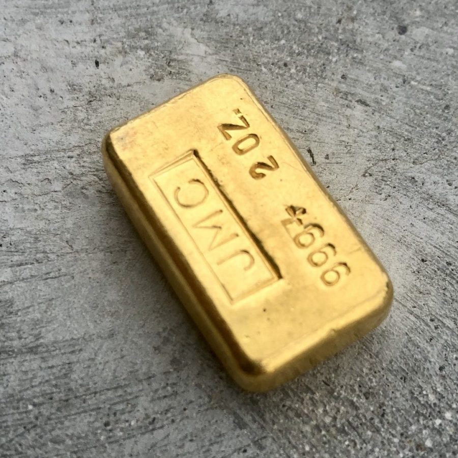 JMC Johnson Matthey Company TGM 2 oz .999 Gold Poured Bar Tucson Gold Mining