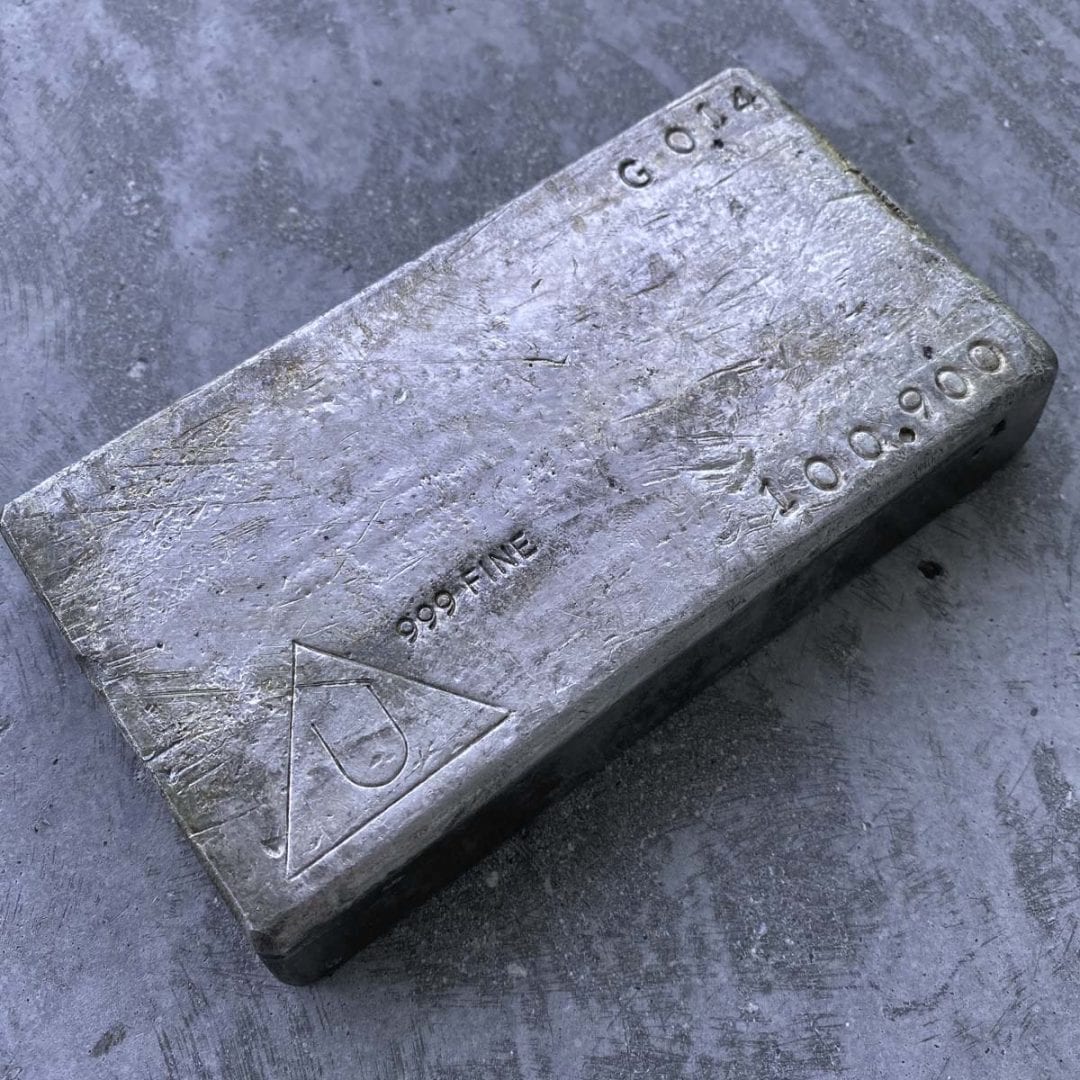 Vintage Delta 100.9oz .999 Fine Silver Bar