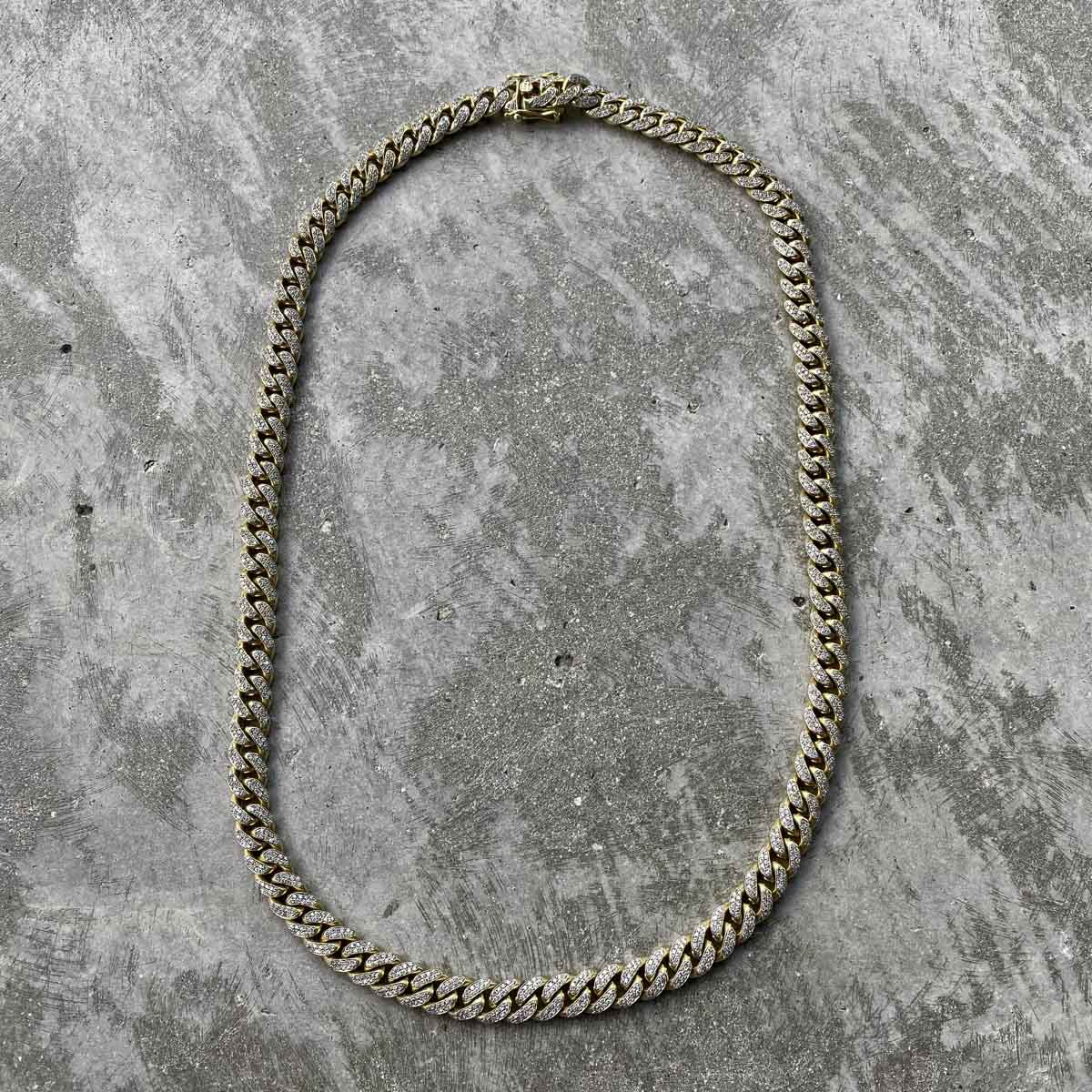30 Inch Miami Cuban 10k Gold Diamond Chain Iced Out 16 CT - 80K appraisal