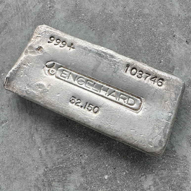 Vintage Engelhard Kilo Silver bar