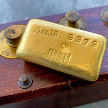 Load image into Gallery viewer, JM&amp;M Johnson Matthey Mallory TGM 10 oz .999 Gold Poured Bar Tolukuma Gold Mining
