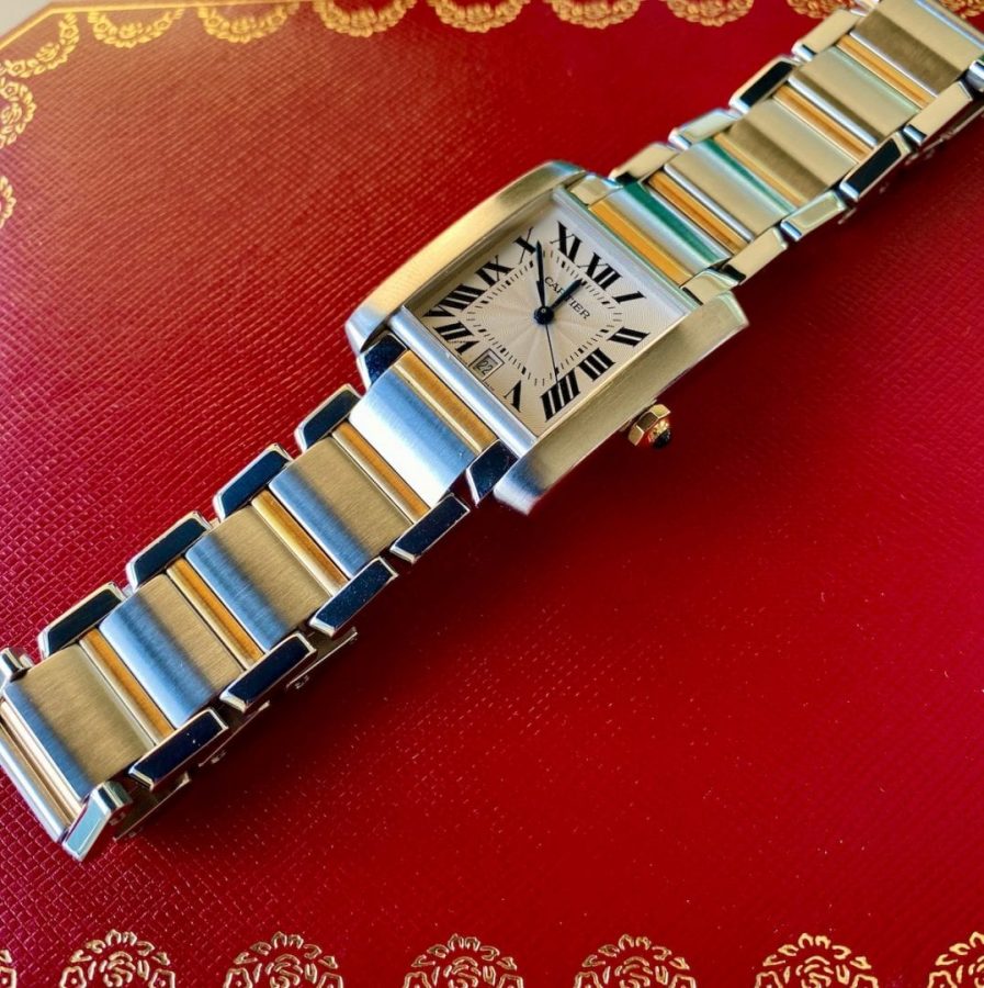 Cartier 28mm Automatic Men’s Tank Francaise 2302 Steel + 18k Gold - Box Papers