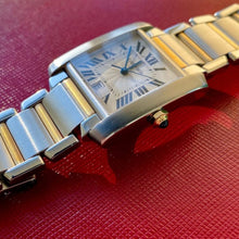 Load image into Gallery viewer, Cartier 28mm Automatic Men’s Tank Francaise 2302 Steel + 18k Gold - Box Papers
