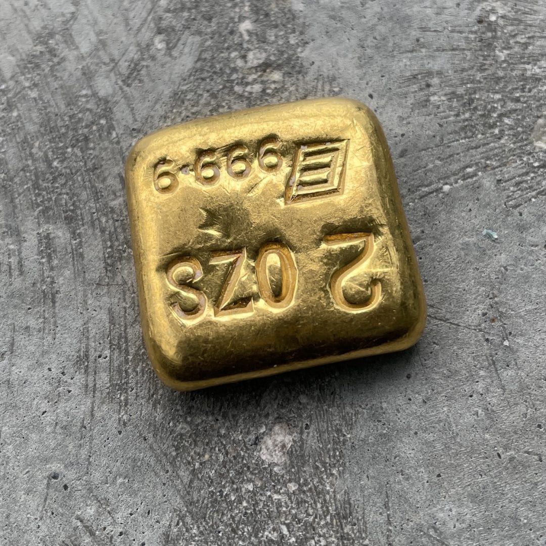 Vintage Engelhard Square 2 oz .999 Gold Bar