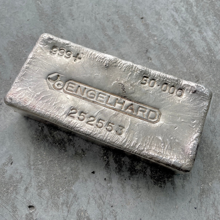 Engelhard 50oz Silver Poured bar