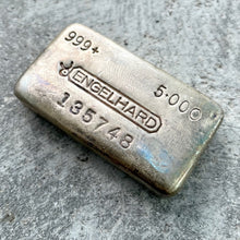 Load image into Gallery viewer, Engelhard 5 oz .999 Fine Silver 6 Digit Poured Bar
