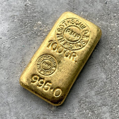 Rothschild 100 Gram .9990 Gold Poured Bar