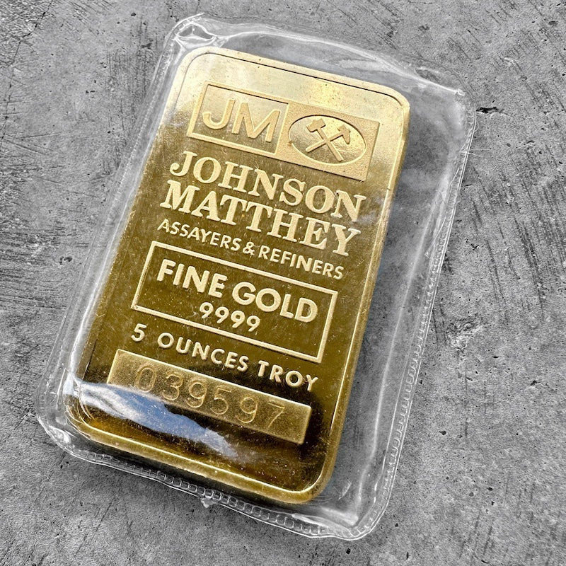 Vintage Johnson Matthey 5oz Gold Bar
