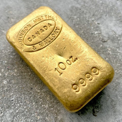 Johnson Matthey And Mallory 10oz .999 Gold Bar
