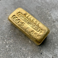 Vintage Engelhard 5oz .999 Pure Gold Poured Bar