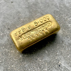 Engelhard 5oz .999 Gold Vintage Poured Bar
