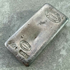 Scarce Johnson Matthey Mallory 20oz .999 Fine Silver Bar