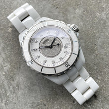 Load image into Gallery viewer, 38mm Chanel J12 Automatic White Ceramic H1759 Box + Papers Factory Diamond Dial
