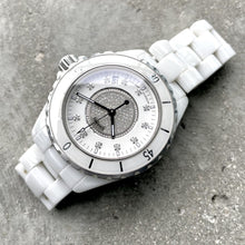 Load image into Gallery viewer, 38mm Chanel J12 Automatic White Ceramic H1759 Box + Papers Factory Diamond Dial
