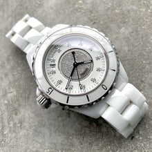 Load image into Gallery viewer, 38mm Chanel J12 Automatic White Ceramic H1759 Box + Papers Factory Diamond Dial
