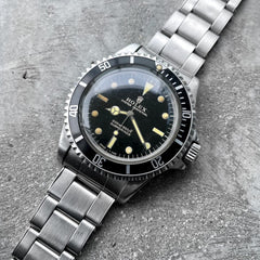 1966 Rolex Submariner 5513 Wristwatch Riveted Bracelet - Glossy Gilt!