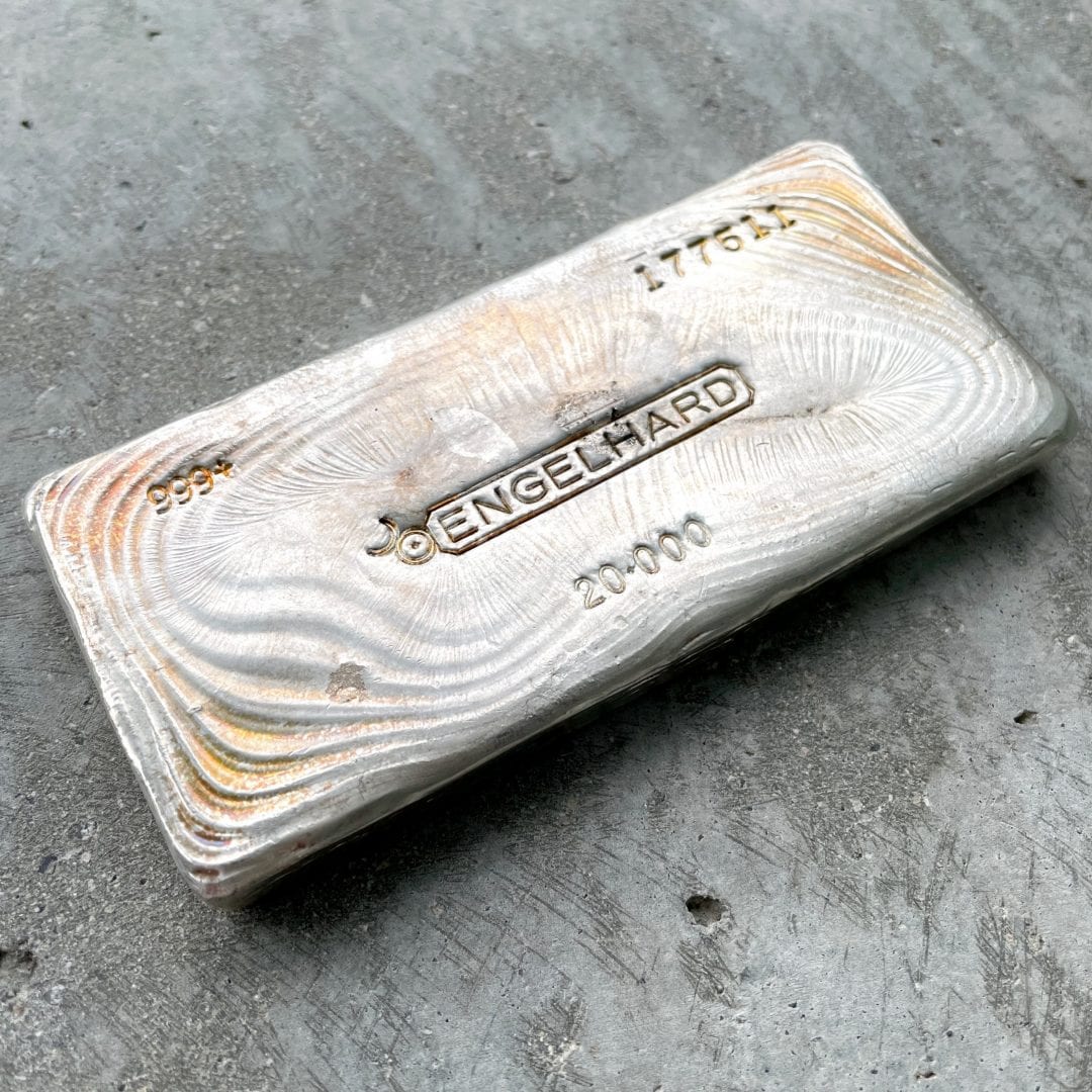 Incredible Engelhard 20oz .999 Fine Silver Bar