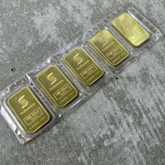 Sheet of 5 Engelhard 2oz Scotiabank .999 Gold Bars