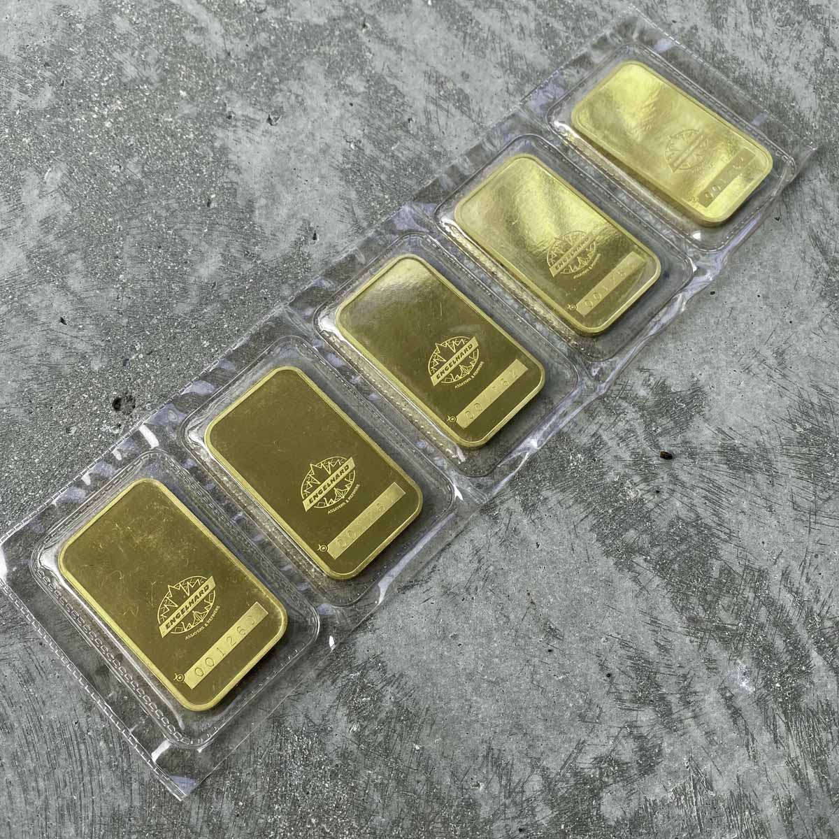Sheet of 5 Engelhard 2oz Scotiabank .999 Gold Bars