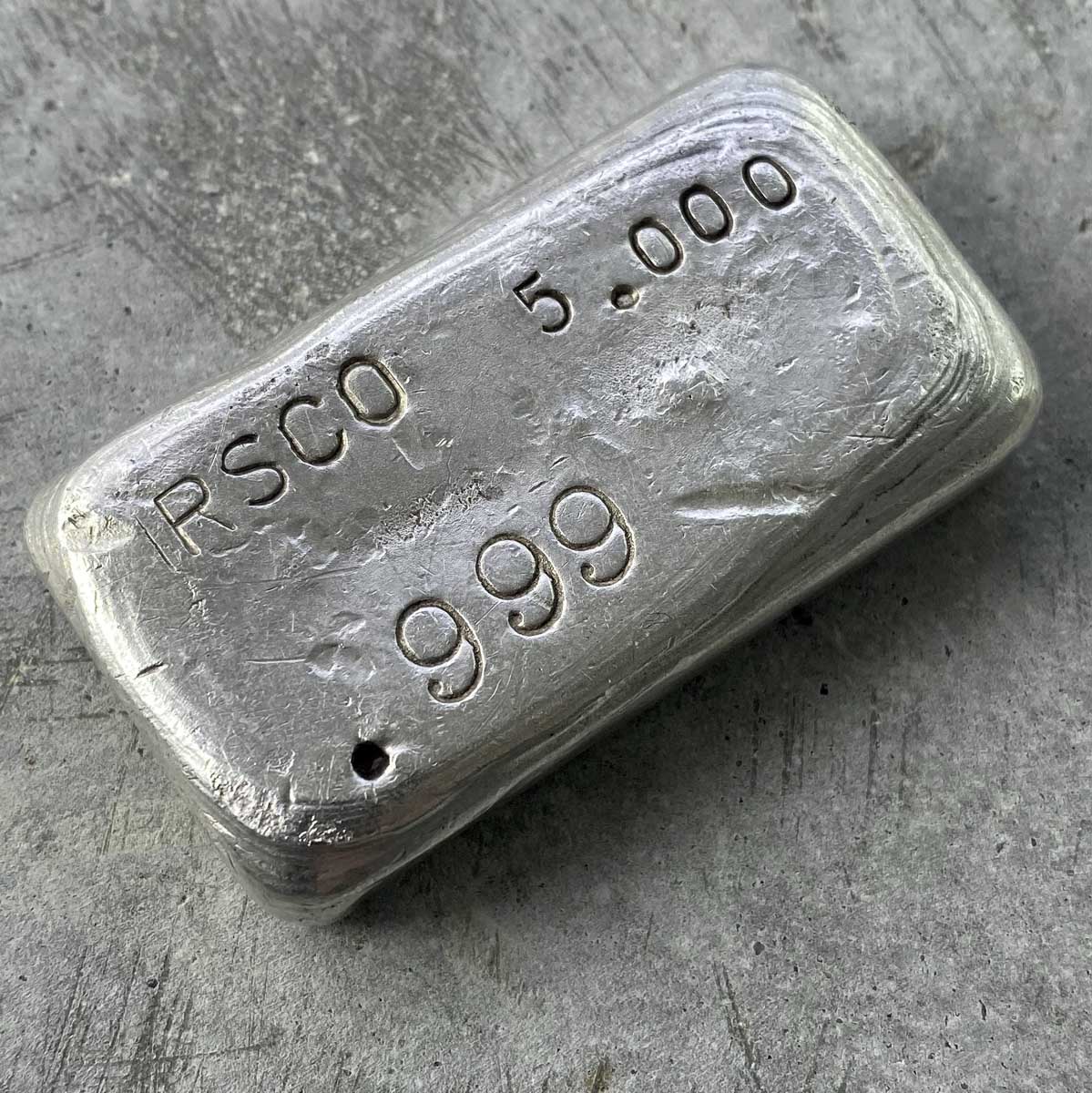 Vintage IRSCO Canadian 5oz .999 Fine Silver Bar