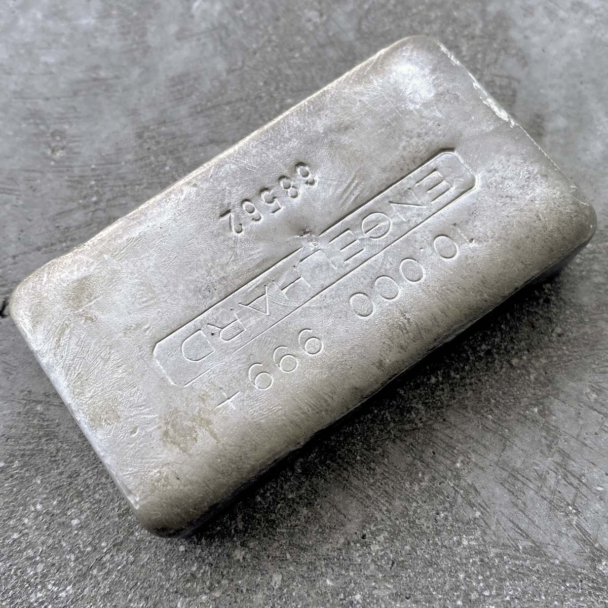 Engelhard 5 Digit 10oz bar .999 Silver