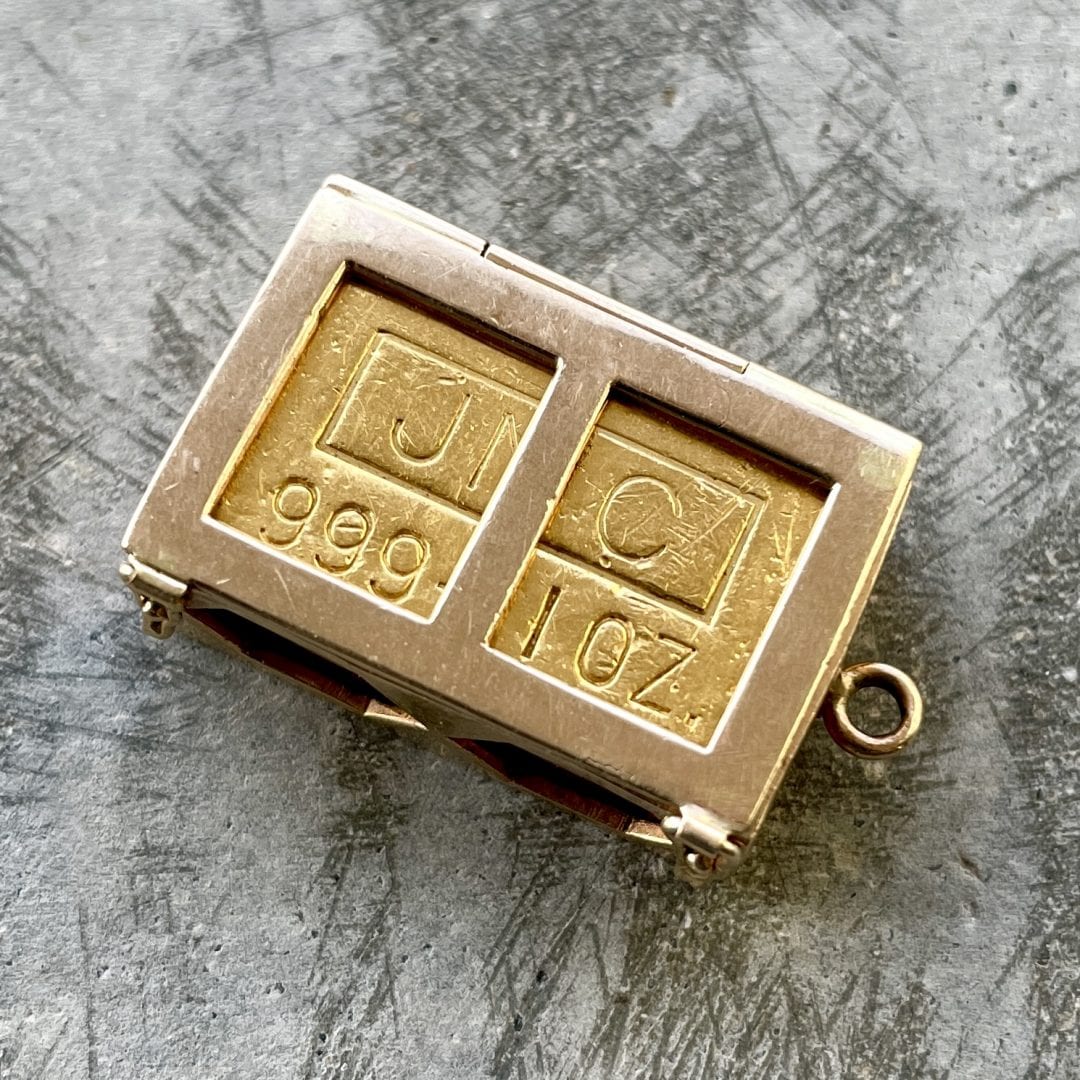 Johnson Matthey Company 1oz TGM Tuscon Gold Mining Poured Bar .999 Fine - JMC