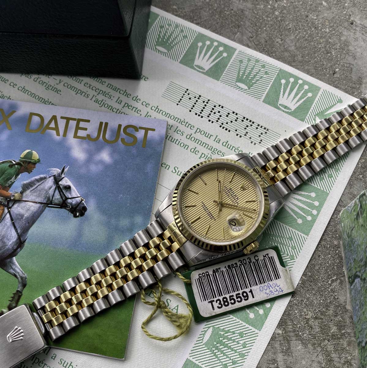 1996 Rolex 16233 Two Tone Datejust Jubilee - Tapestry Dial - Papers Unpolished