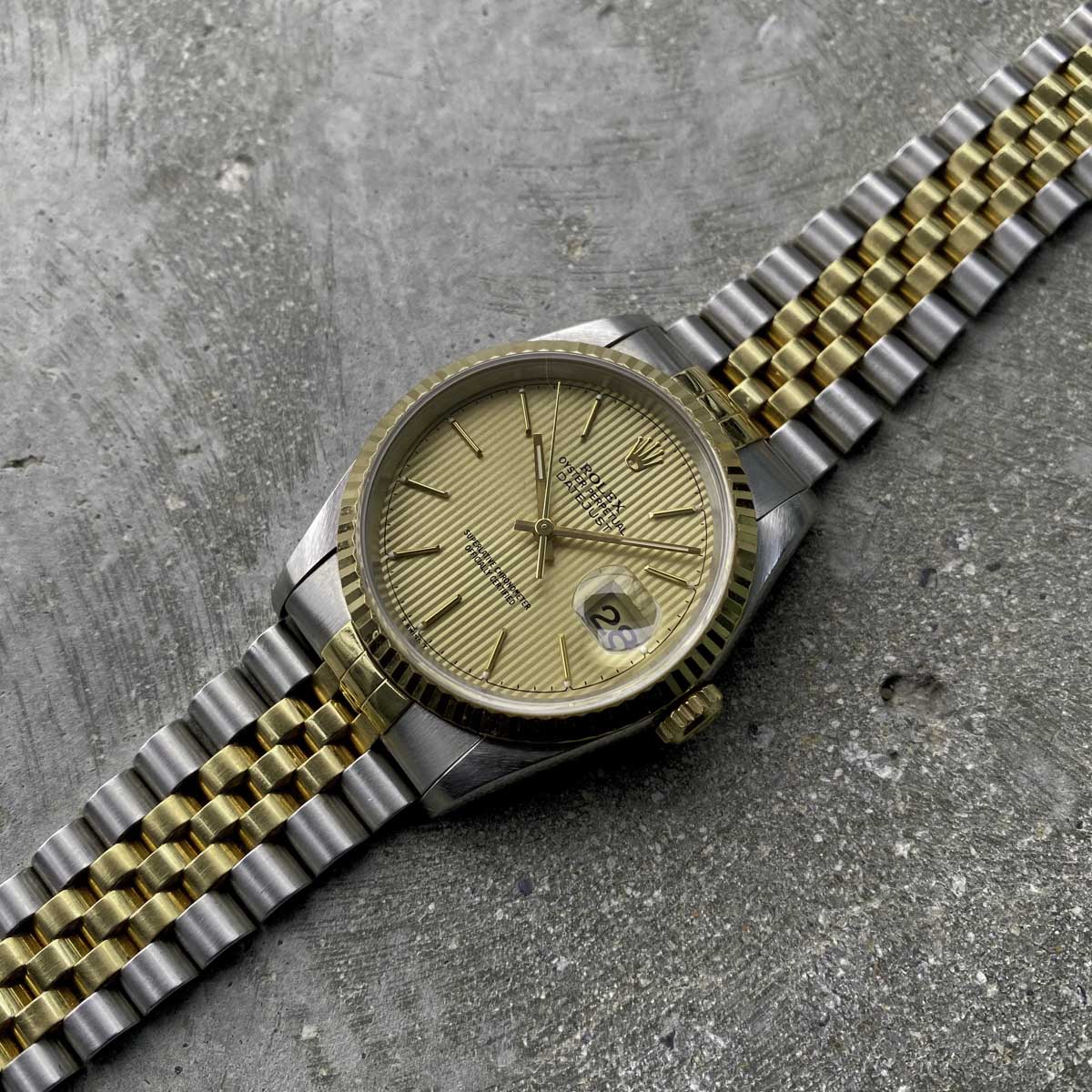 1996 Rolex 16233 Two Tone Datejust Jubilee - Tapestry Dial - Papers Unpolished