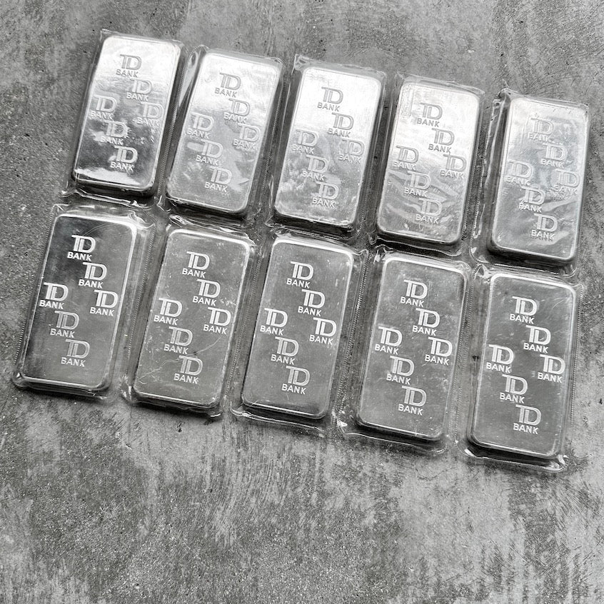 10 Consecutive Johnson Matthey 10 oz .999 Silver TD bar Toronto Dominion Bank