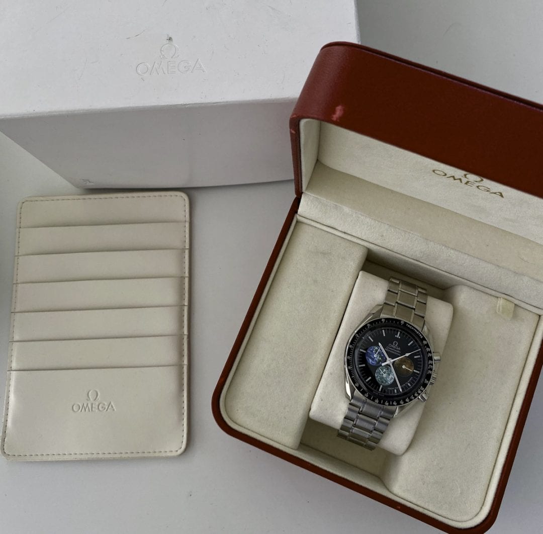 2004 Omega 42mm Speedmaster 3577.50 Stainless Steel - With Box - Moon to Mars