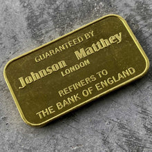 Load image into Gallery viewer, Vintage Johnson Matthey 50 Gram .999 Pure Gold Bar
