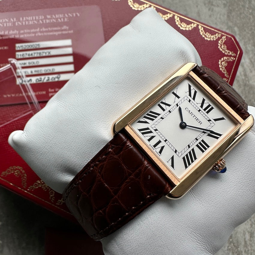2019 Gold Cartier Tank Solo Large 3167 - W5200025 with Box and Papers