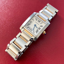 Load image into Gallery viewer, Cartier 20mm Automatic Ladies Tank Francaise 2384 Steel + 18k Gold - Box Papers
