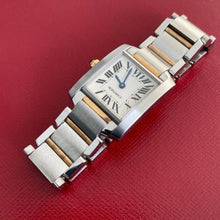 Load image into Gallery viewer, Cartier 20mm Automatic Ladies Tank Francaise 2384 Steel + 18k Gold - Box Papers
