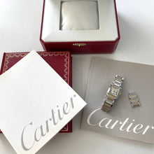 Load image into Gallery viewer, Cartier 20mm Automatic Ladies Tank Francaise 2384 Steel + 18k Gold - Box Papers
