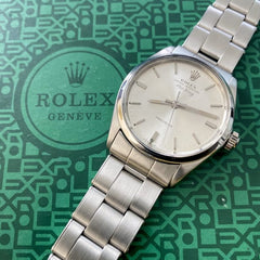 Stunning 1967 Rolex Air King 5500 Stainless Silver Dial - 7835 Riveted Bracelet