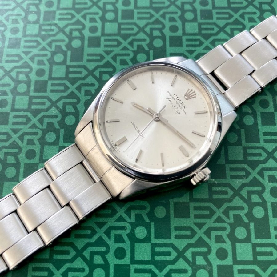 Stunning 1967 Rolex Air King 5500 Stainless Silver Dial - 7835 Riveted Bracelet