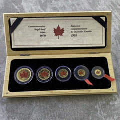 1999 Canada 1.9oz Coloured .999 Gold Maple Leaf 5-Coin Set